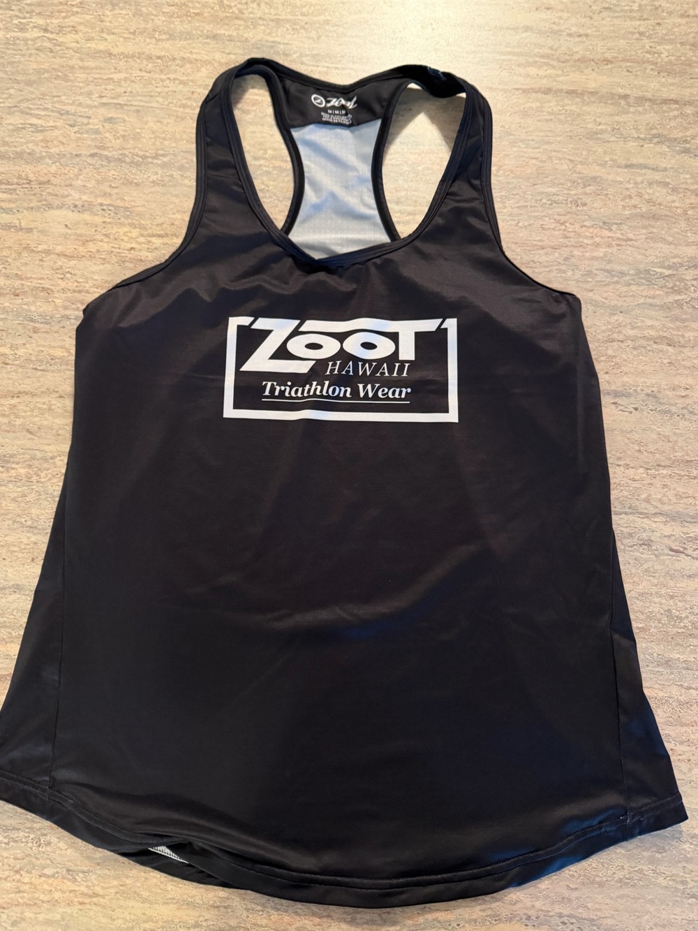 Zoot Black Racerback Triathlon Tank with White Logo